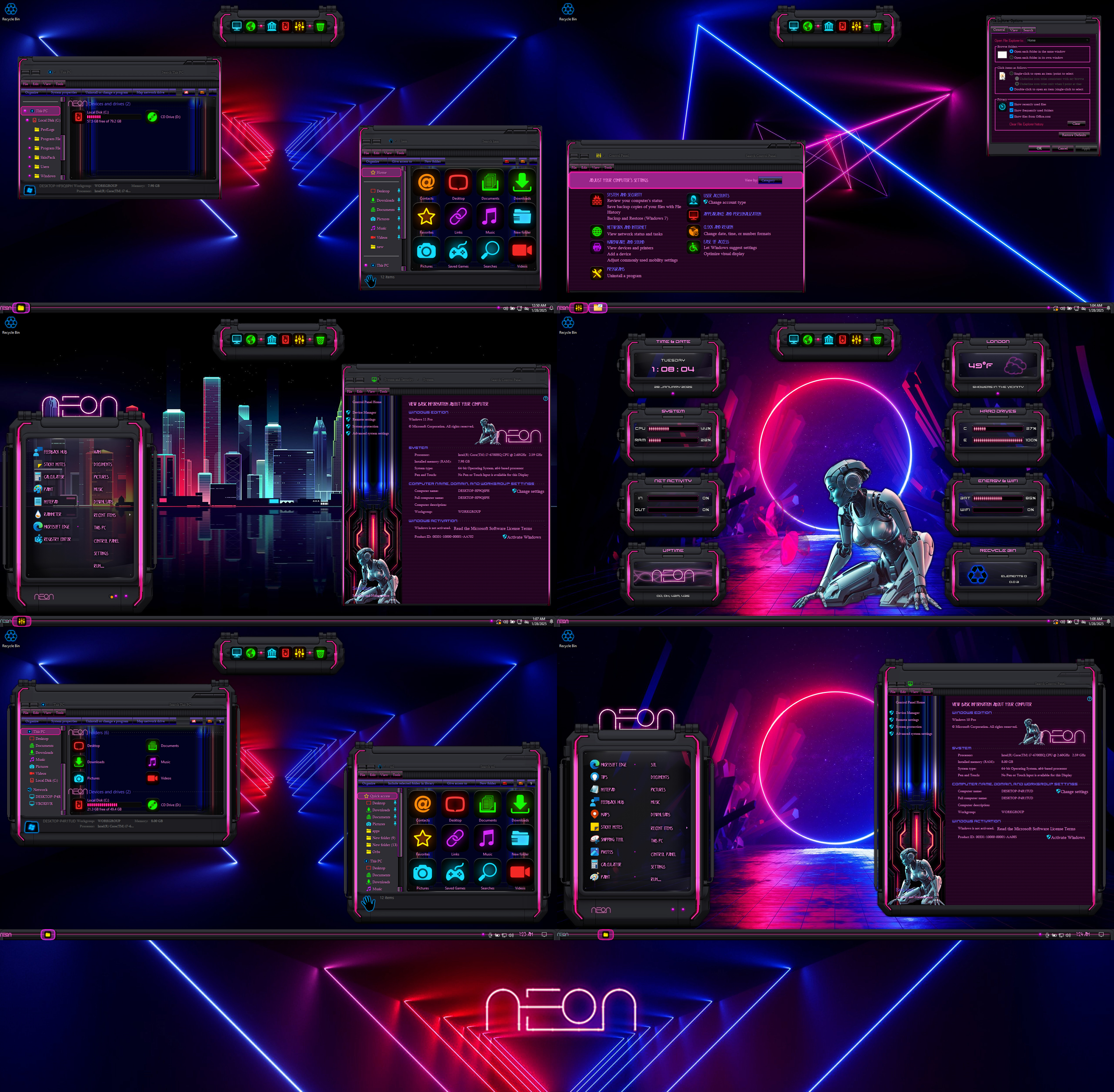Neon Windows NEON Premium Theme for Windows 11 and 10 by protheme on DeviantArt