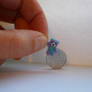 OOAK miniature micro teddy bear Aqua and Purple