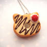 Hello Kitty Chocolate Drizzled Donut Necklace