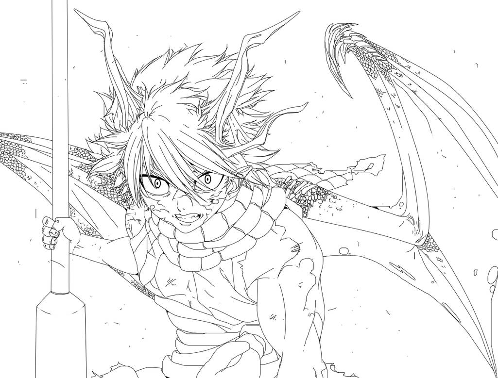 How to draw Natsu (dragon force) 