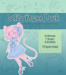 [P2U] Lolita dress Pack 01 for Chibi Furry Base 01