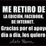 Me retiro de facebook y de la edicion