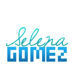 Selena Gomez Texto PNG celeste