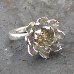 14k Gold and Silver Lotus ring