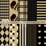 Digital Paper Goods Gold and Silhouette Black