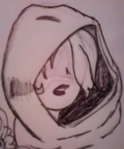 Hooded Woman .:pen sketch:.