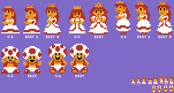 Princess Sprite NES Princess Peach Updated Sprites by FrenchOrange on DeviantArt