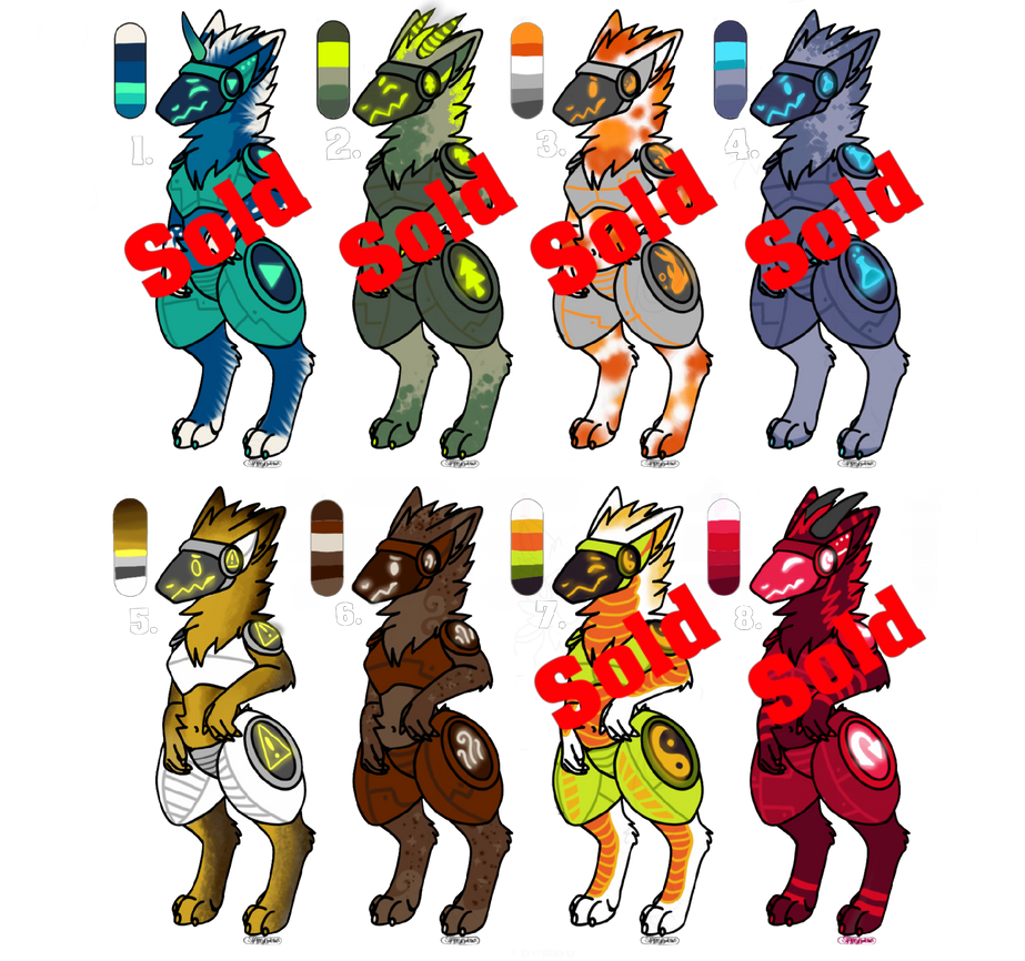 protogen Adopts 150 Points Each by SparkysCreations on DeviantArt