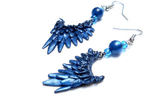 Blue Wing Earrings