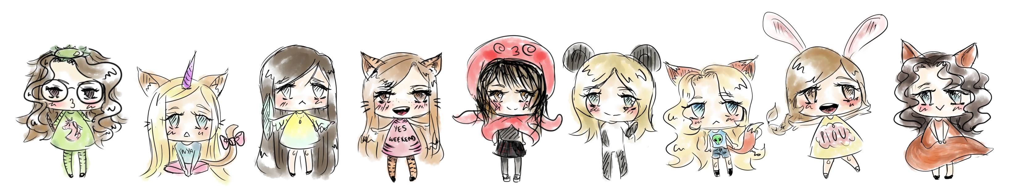 A bunch of crazy friends : chibi-us.