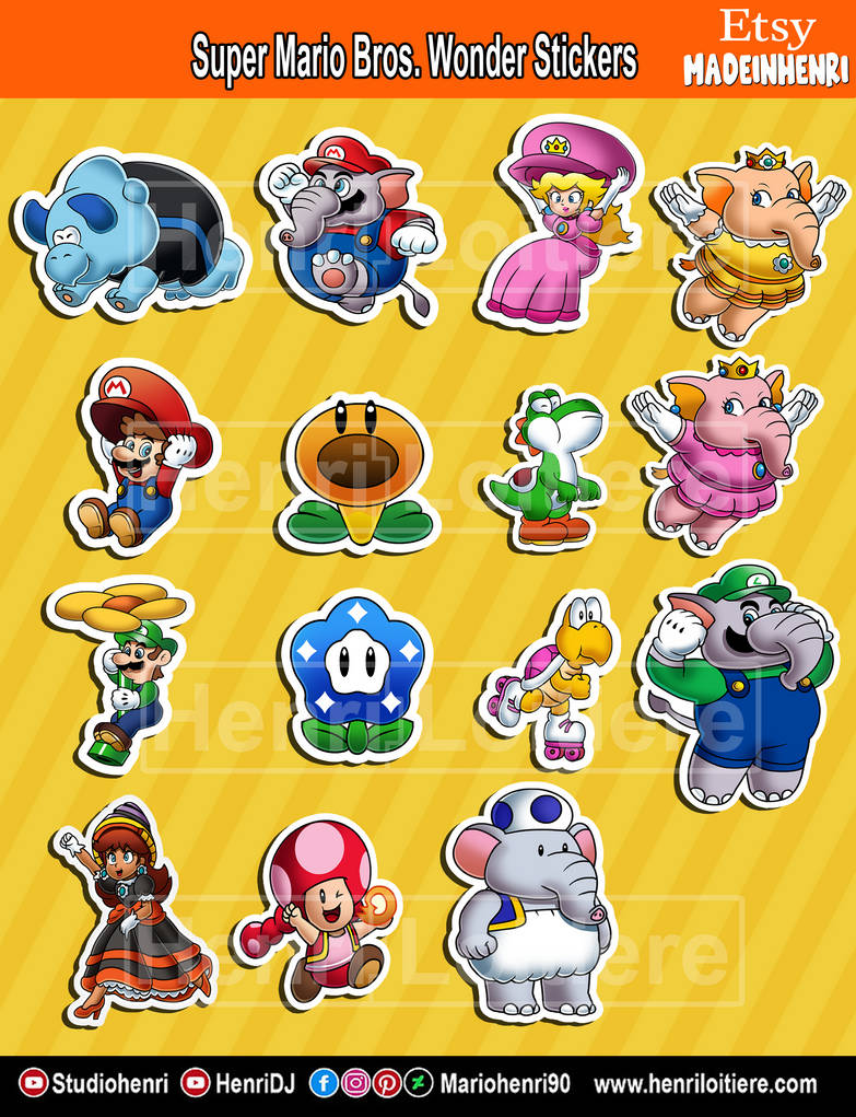 Super Mario Bros. Wonder Stickers by Mariohenri on DeviantArt