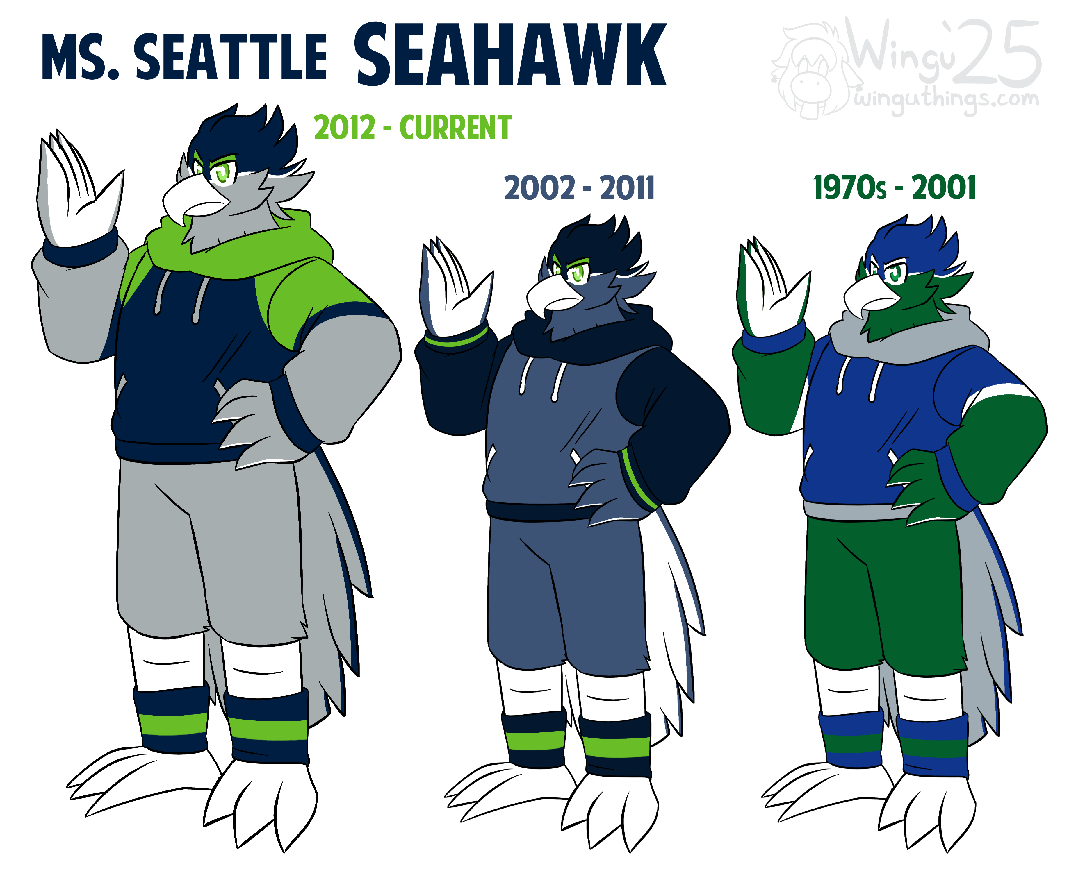 Smiling Seattle Seahawk Ms. Seattle Seahawk's Update by MeadowMoos on DeviantArt