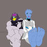 Tali and Liara (Art trade)