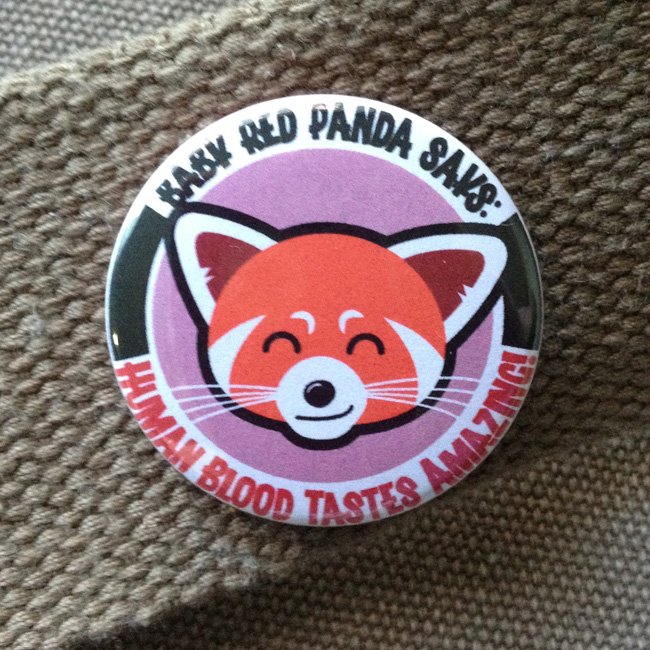 Red Panda likes blood button