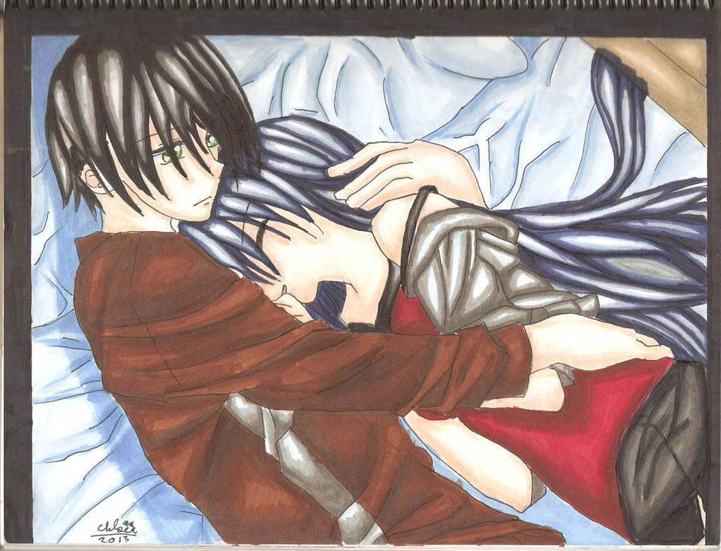 Anime Couple Cuddling in Bed by Borderliningsanity on DeviantArt