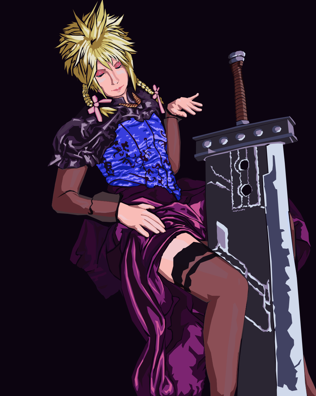 cloud strife purple dress Final Fantasy VII - FF7R