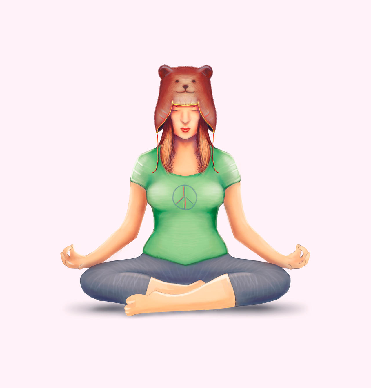 Yoga Girl With A Bear Hat