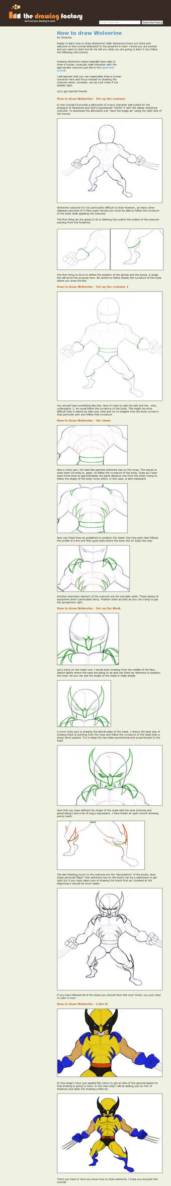 How to draw Wolverine