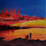 Colors melted, fading along with the sun