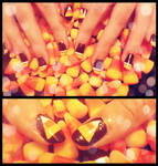 Candy Corn Nails by sambeawesome