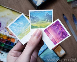Mini Watercolor Polaroid Paintings