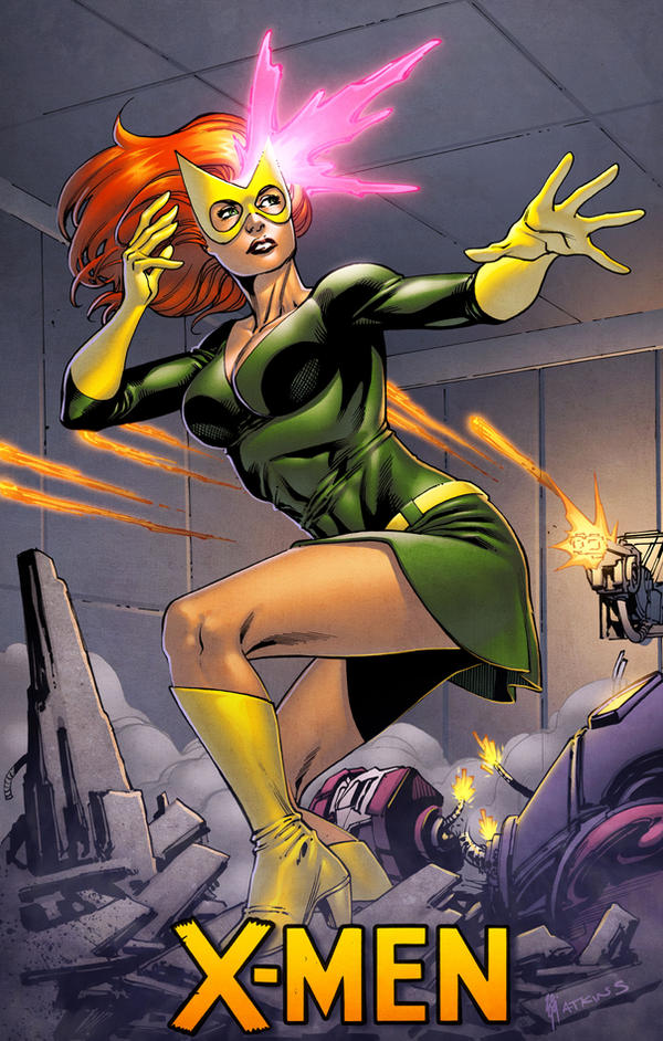 Jean Grey in the Danger room