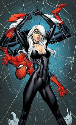 Spider-Man and Black Cat coloured