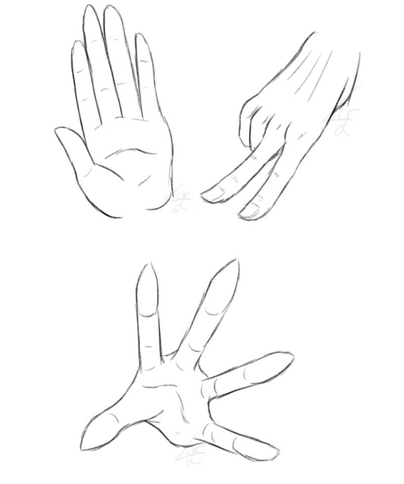 Drawing of Hands - Anime - Openclipart