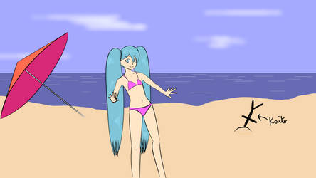 Miku a la plage