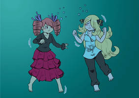 Cynthia and Ursula breath holding contest