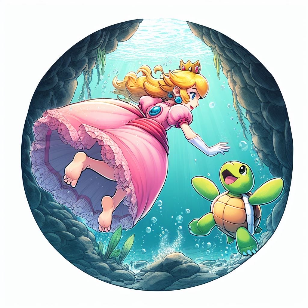 Peach and the turtle by Cutiesaurs on DeviantArt