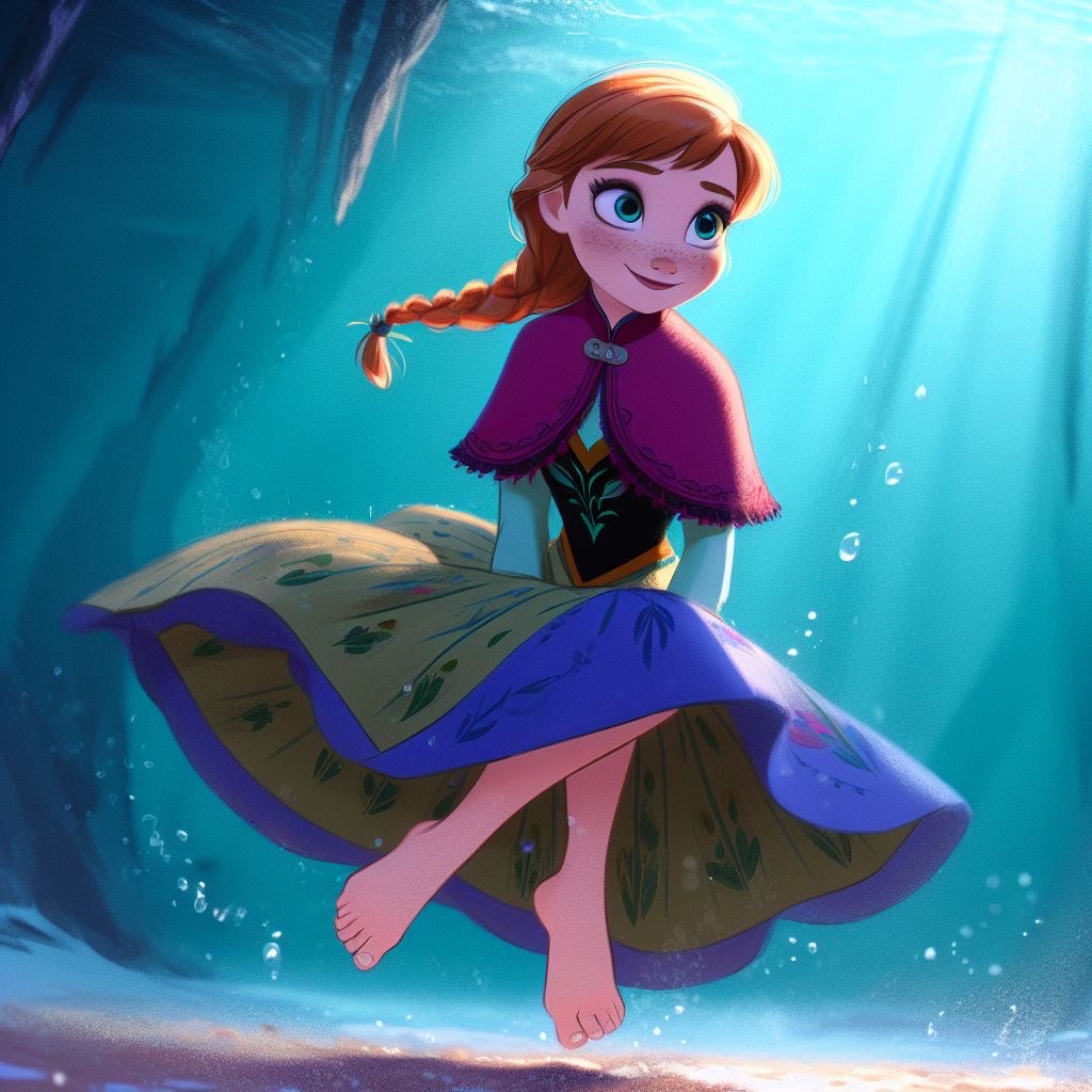 Anna underwater barefoot by Cutiesaurs on DeviantArt