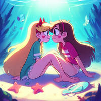 Star and Mabel pines underwater barefoot 