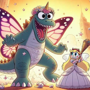 Star Butterfly and Godzilla 