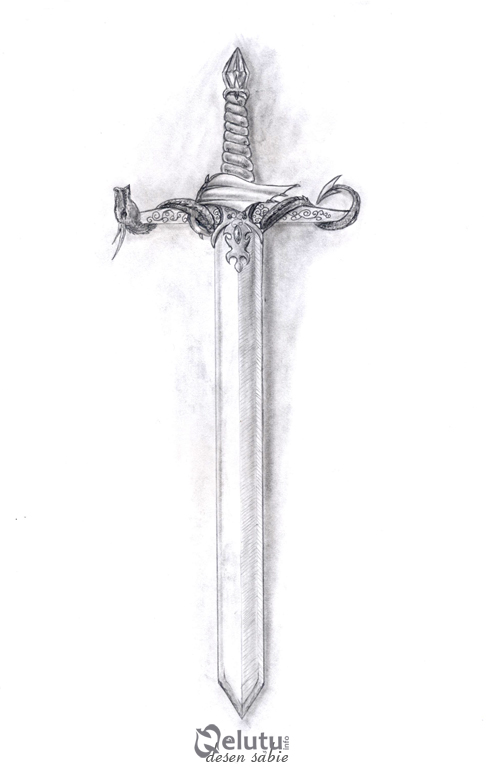 Simple Sword Drawings In Pencil