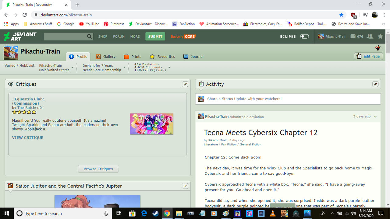 Generic Deviantart Profile My DeviantART Profile in Old Layout by Pikachu-Train on DeviantArt