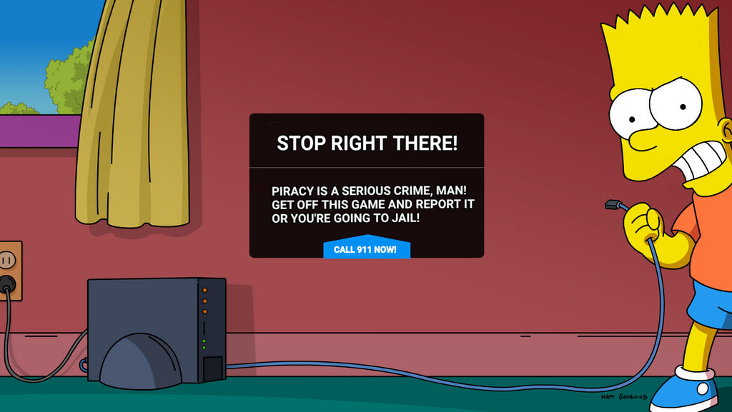 Tapped Out Anti Piracy Screen by HaileyKittydoesart on DeviantArt