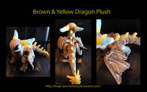 Brown and Yellow Dragon Plush OC - Commission