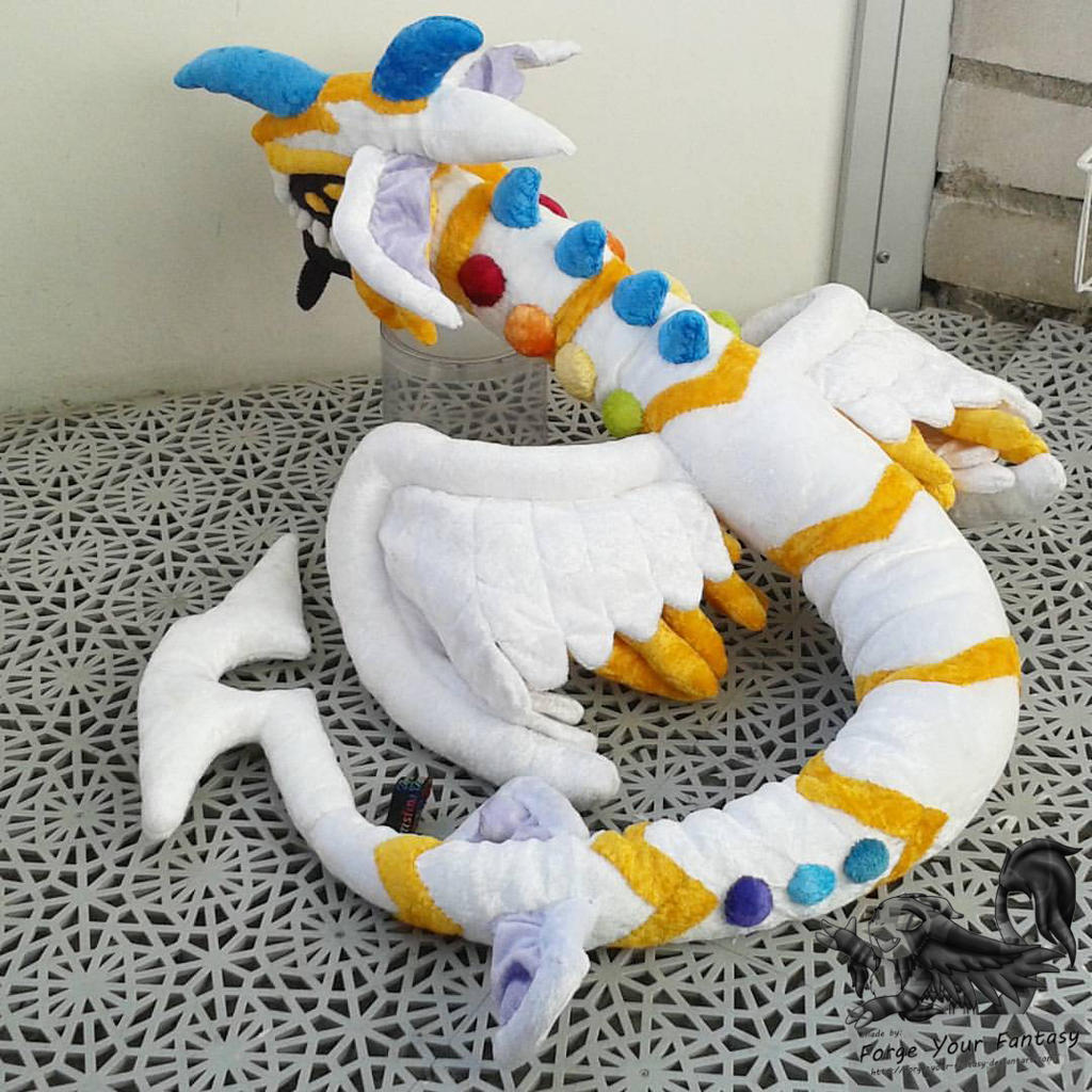 Rainbow Dragon Custom Plush - Back by Forge-Your-Fantasy on DeviantArt