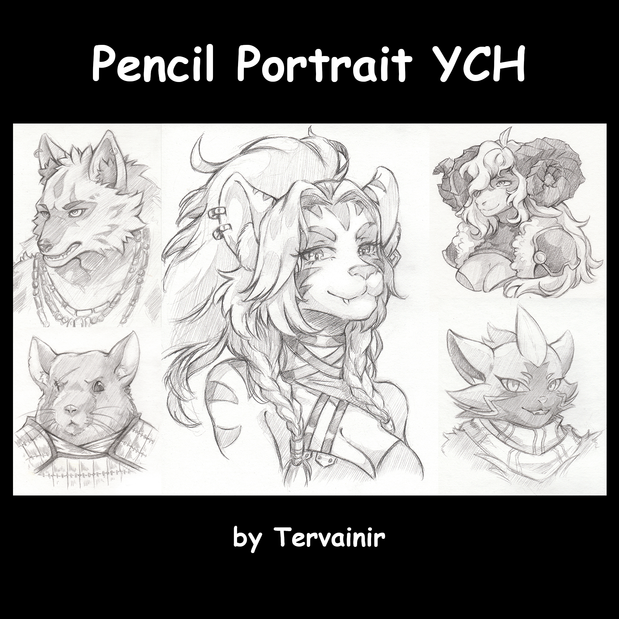 Pencil Portrait YCH by Tervainir #23 - OPEN