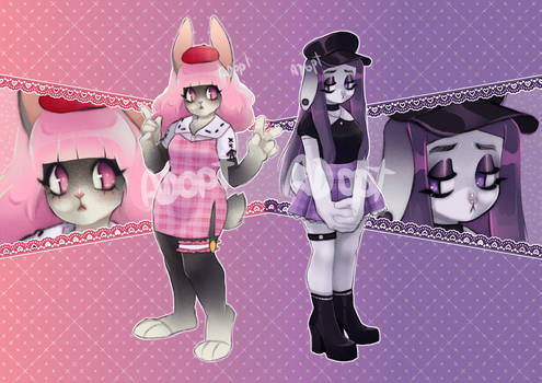 [CLOSED] CHERRY AND MOON BUNNY ADOPTABLES