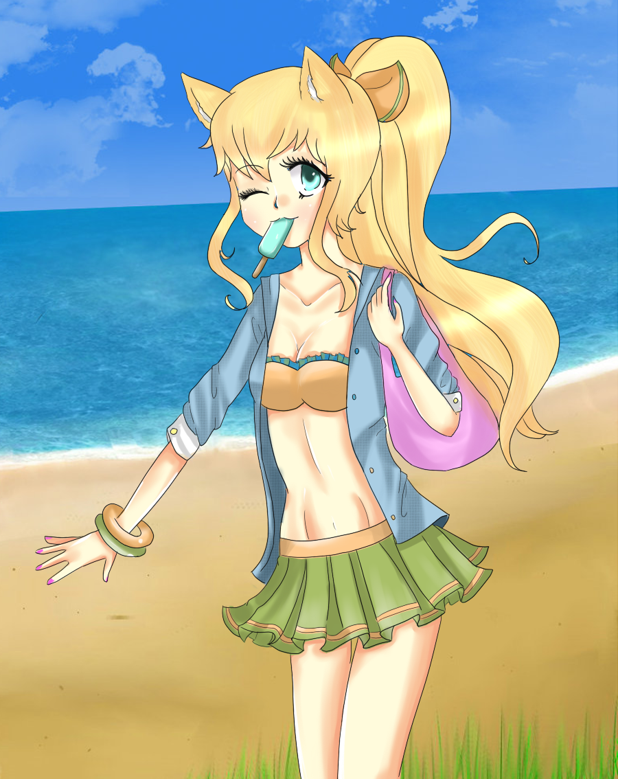 Beach Time - Collab with ~CuteColorfullBunny