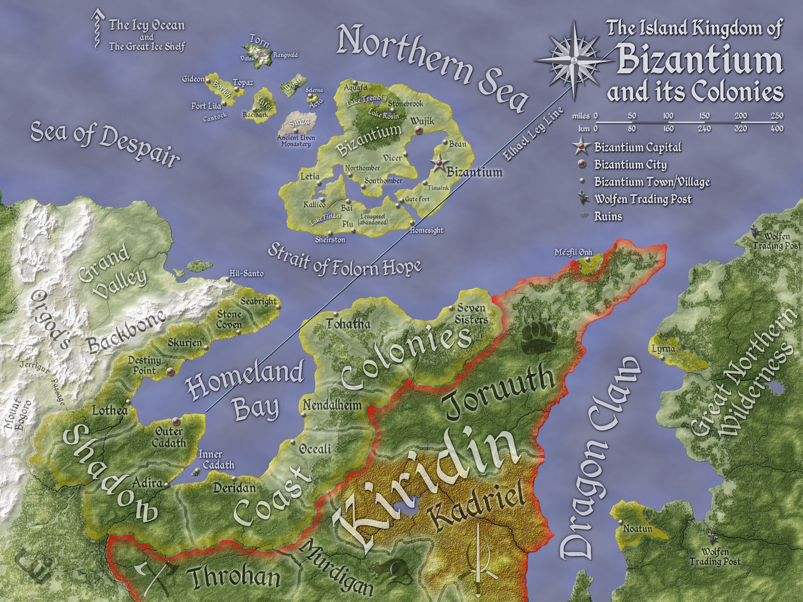 Bizantium and its Colonies Map (Color)