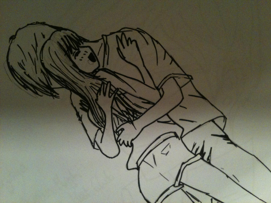 Anime Hug Line Drawing By Xkittyriku On Deviantart Anime Hug Line Drawing By Xkittyriku On Deviantart