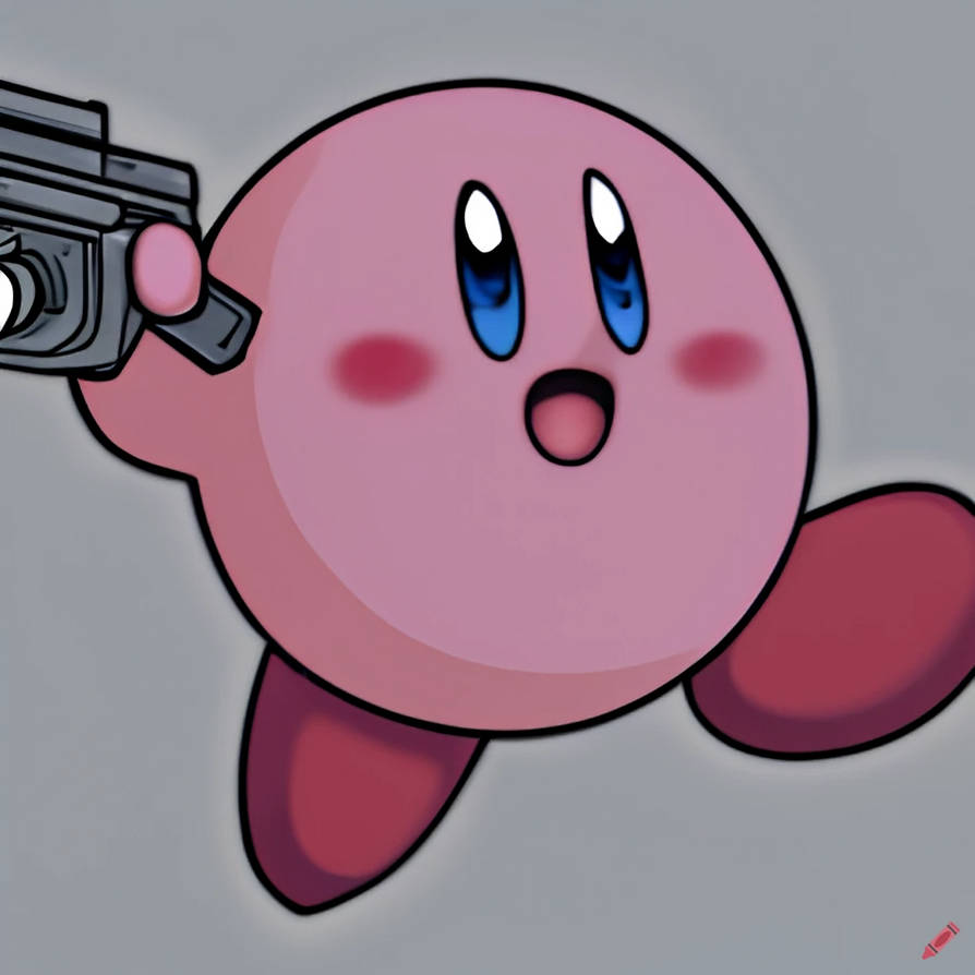 KIRBY WITH A F**KIN GUN by ZipZapZekrom on DeviantArt