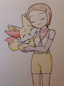 Kari hugs Fennekin