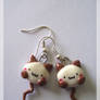 White-Brown Kittens Earrings