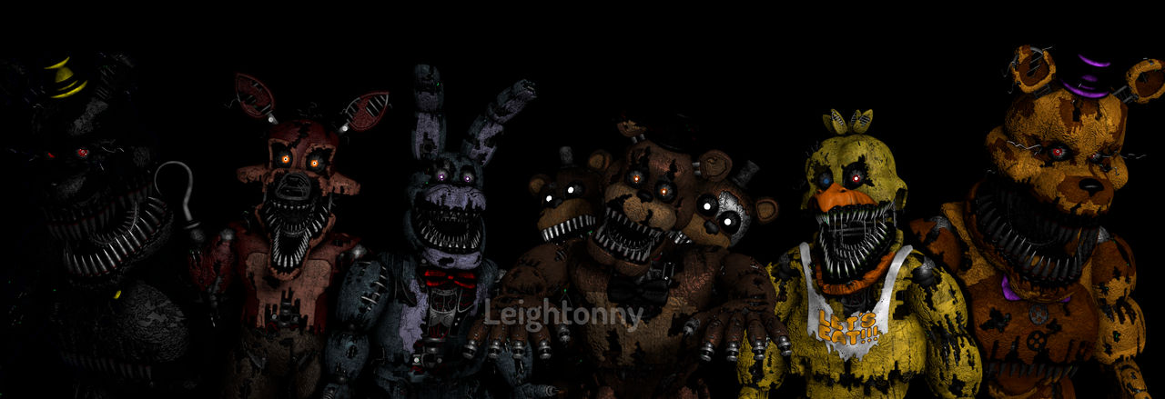Five Nights at Freddy's 4 SFM Poster | Characters by DoubleTheIdiots on ...