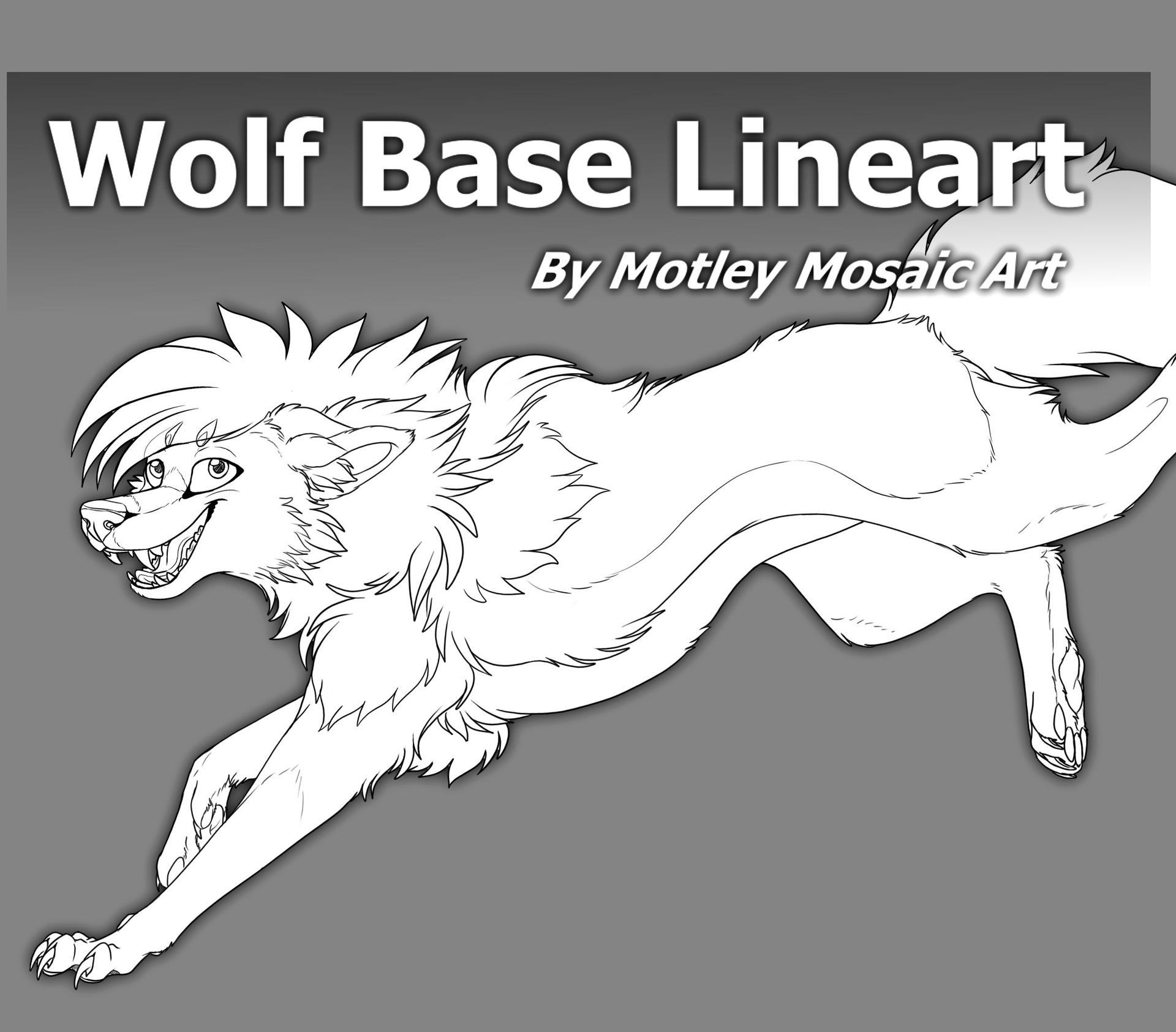 Basic Wolf Lineart Wolf Base Lineart - P2U by MotleyMosaics on DeviantArt