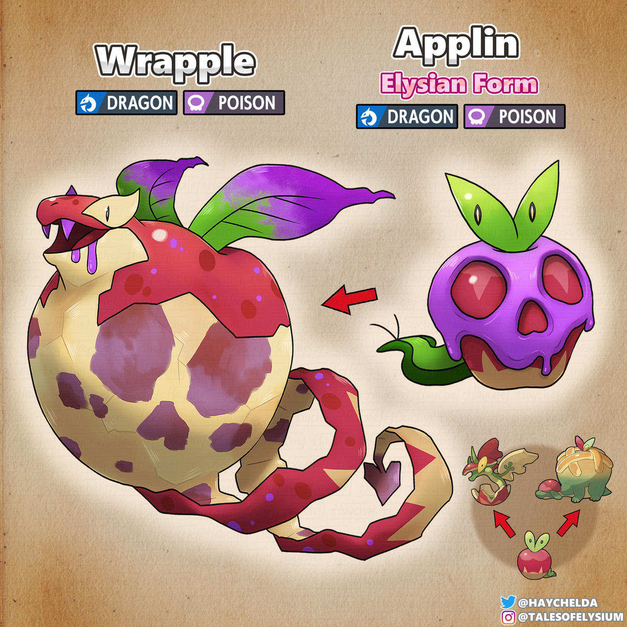 Elysian Applin and Wrapple by Haychel on DeviantArt